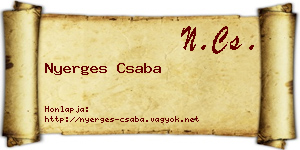 Nyerges Csaba névjegykártya